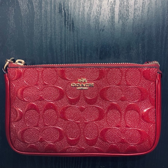 Coach Red Leather Clutch Bag - Picture 5 of 6